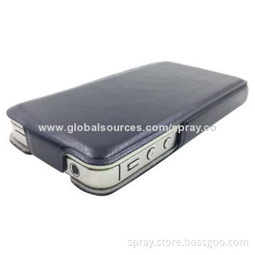 Ultra Slim Flip Folio PU Case for iPhone 4S, No Stitching or Oil Coating End